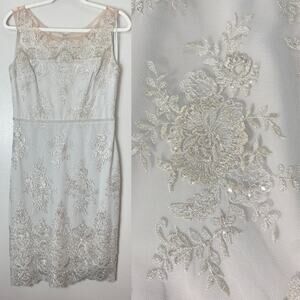NWT MARCHESA NOTTE DRESS LACE SEQUIN EMBROIDERED COCKTAIL PARTY WEDDING GUEST